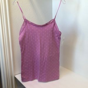 Gap purple and white polka dot cami